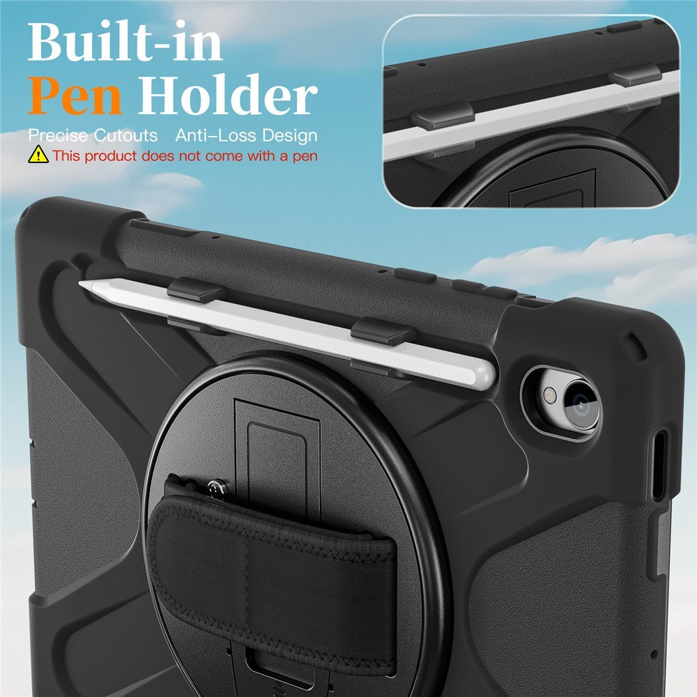 EIDERWOOD Samsung Galaxy Tab S11 Stødabsorberende Cover m. Roterbar Ståfunktion & Velcrostrop - Sort