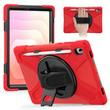 EIDERWOOD Samsung Galaxy Tab S11 Stødabsorberende Cover m. Roterbar Ståfunktion & Velcrostrop - Rød