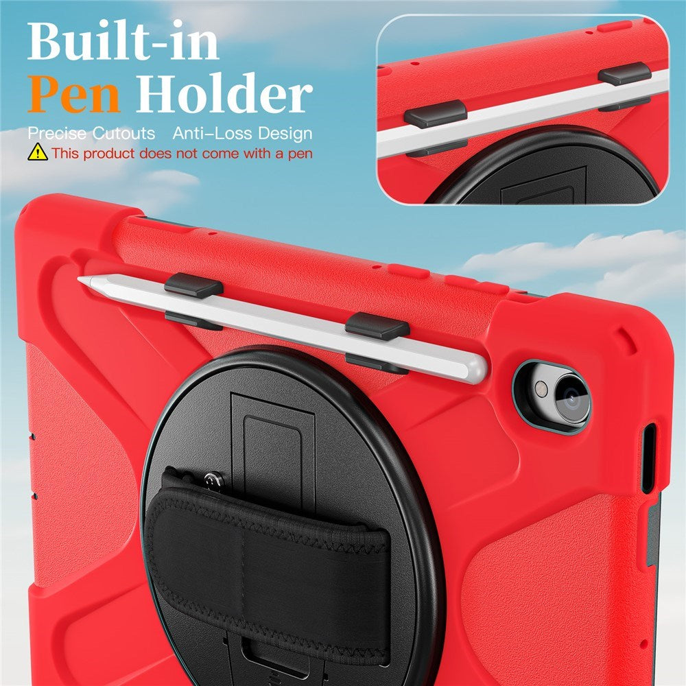 EIDERWOOD Samsung Galaxy Tab S11 Stødabsorberende Cover m. Roterbar Ståfunktion & Velcrostrop - Rød