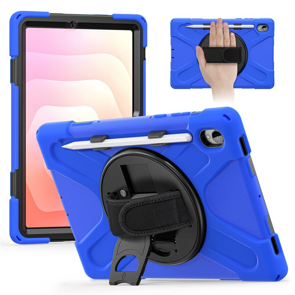 EIDERWOOD Samsung Galaxy Tab S11 Stødabsorberende Cover m. Roterbar Ståfunktion & Velcrostrop - Blå