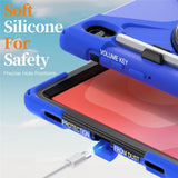 EIDERWOOD Samsung Galaxy Tab S11 Stødabsorberende Cover m. Roterbar Ståfunktion & Velcrostrop - Blå