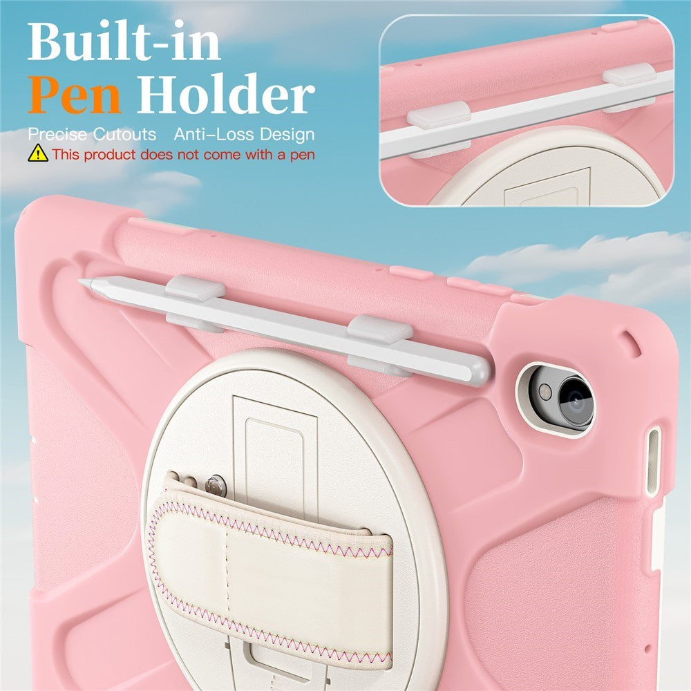 EIDERWOOD Samsung Galaxy Tab S11 Stødabsorberende Cover m. Roterbar Ståfunktion & Velcrostrop - Lyserød