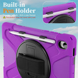 EIDERWOOD Samsung Galaxy Tab S11 Stødabsorberende Cover m. Roterbar Ståfunktion & Velcrostrop - Lilla