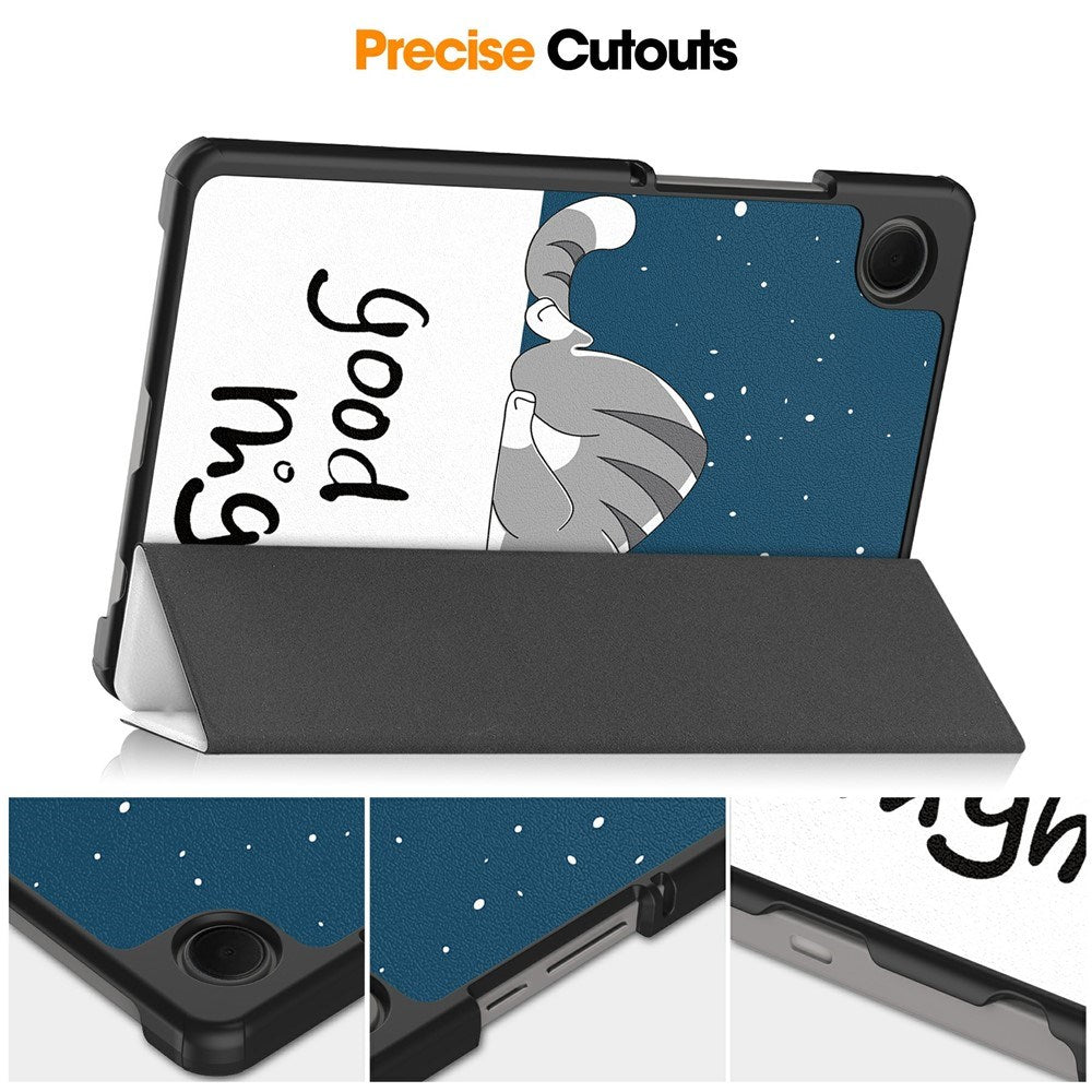 EIDERWOOD Samsung Galaxy Tab A11 Kunstlæder Tablet Cover m. Motiv - Sovende Kat