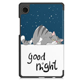 EIDERWOOD Samsung Galaxy Tab A11 Kunstlæder Tablet Cover m. Motiv - Sovende Kat