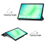 Samsung Galaxy Tab A11+ (Plus) EIDERWOOD Kunstlæder Tablet Cover m. Standerfunktion - Sort