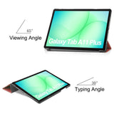 Samsung Galaxy Tab A11+ (Plus) EIDERWOOD Kunstlæder Tablet Cover m. Standerfunktion - Vinrød