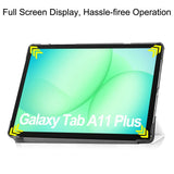 Samsung Galaxy Tab A11+ (Plus) EIDERWOOD Kunstlæder Tablet Cover m. Standerfunktion - Hvid