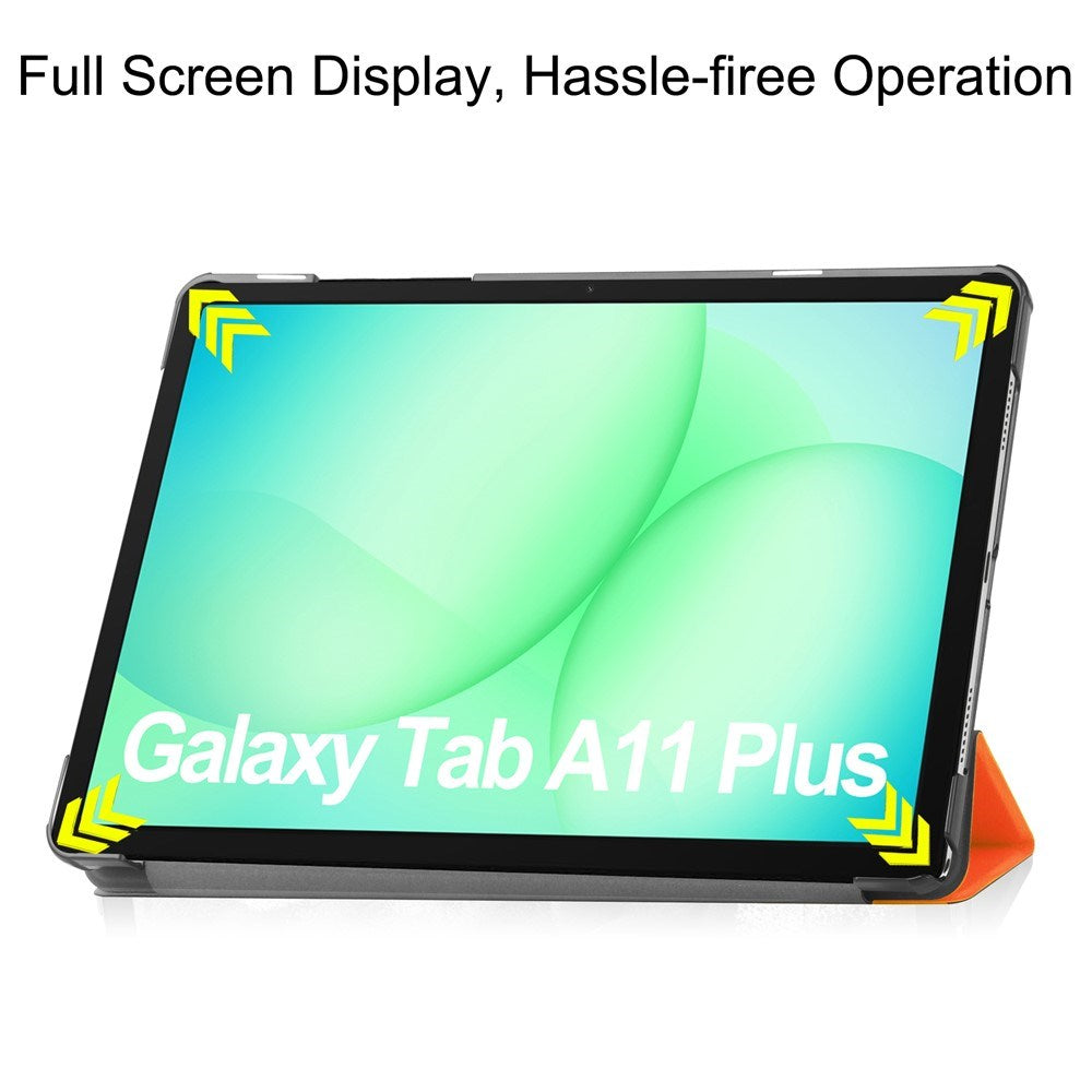 Samsung Galaxy Tab A11+ (Plus) EIDERWOOD Kunstlæder Tablet Cover m. Standerfunktion - Orange