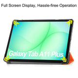 Samsung Galaxy Tab A11+ (Plus) EIDERWOOD Kunstlæder Tablet Cover m. Standerfunktion - Orange