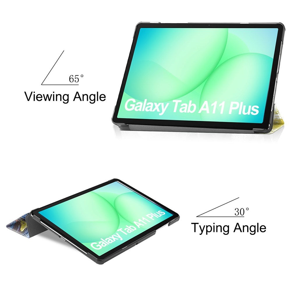 Samsung Galaxy Tab A11+ (Plus) EIDERWOOD Kunstlæder Tablet Cover m. Motiv - Stjernehimmel