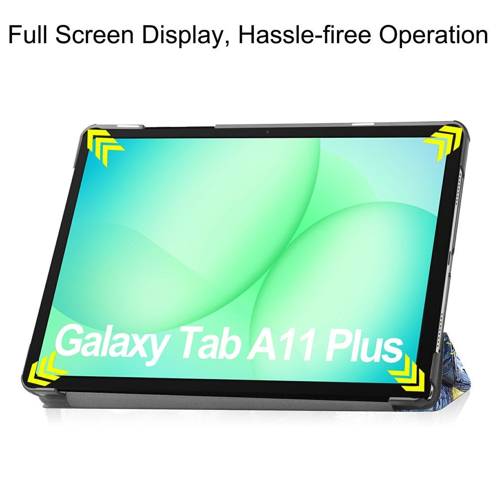 Samsung Galaxy Tab A11+ (Plus) EIDERWOOD Kunstlæder Tablet Cover m. Motiv - Stjernehimmel