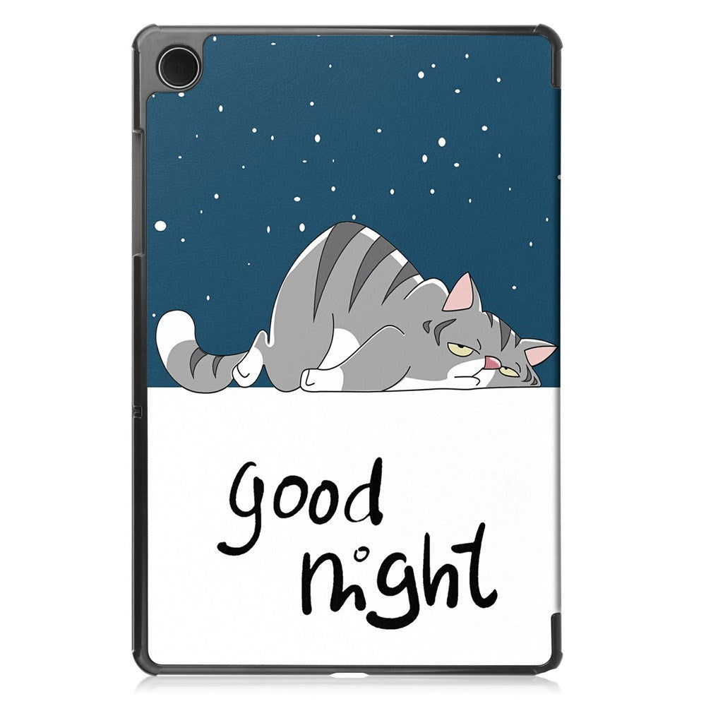 Samsung Galaxy Tab A11+ (Plus) EIDERWOOD Kunstlæder Tablet Cover m. Motiv - Sovende Kat
