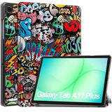 Samsung Galaxy Tab A11+ (Plus) EIDERWOOD Kunstlæder Tablet Cover m. Motiv - Graffiti