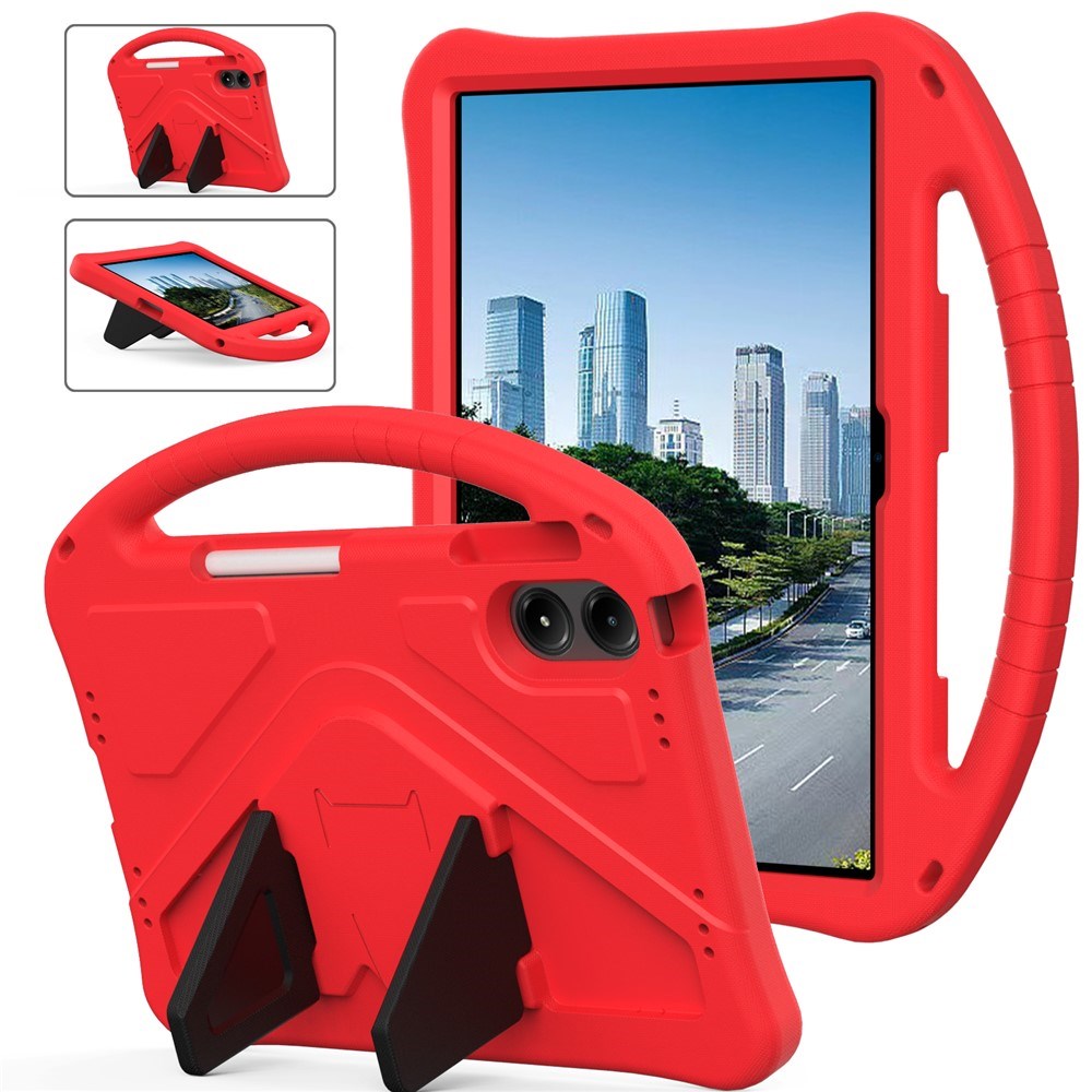 EIDERWOOD Xiaomi Redmi Pad 2 Pro Børnevenligt Tablet Cover med Kickstand - Rød