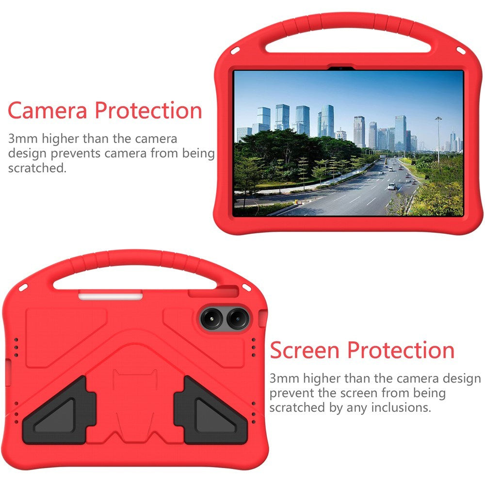 EIDERWOOD Xiaomi Redmi Pad 2 Pro Børnevenligt Tablet Cover med Kickstand - Rød