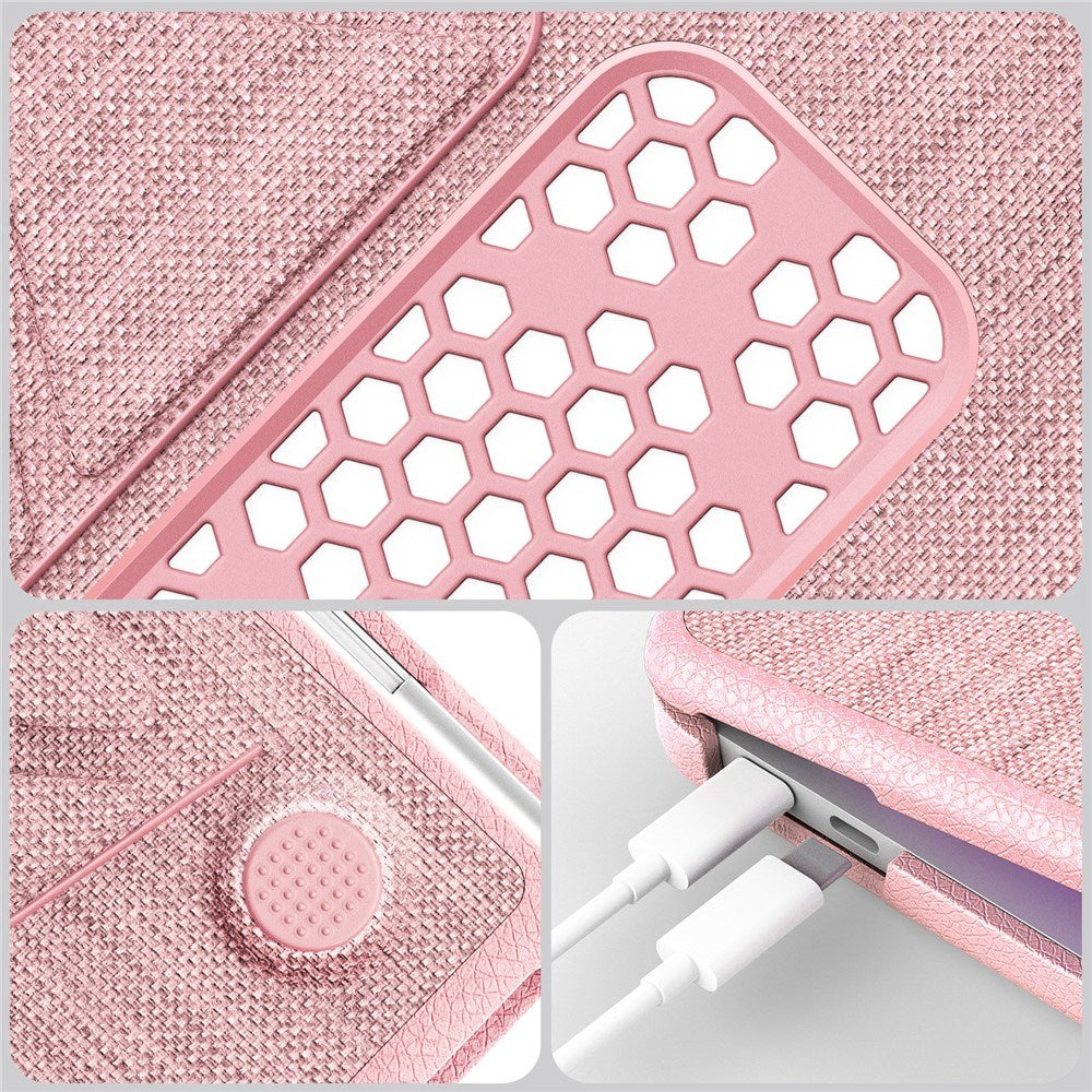 MacBook Neo 13 A18 Pro (2026) EIDERWOOD Cover - Udskæring til Logo - Foldbar Ståfunktion - Lyserød