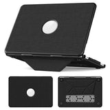 MacBook Neo 13 A18 Pro (2026) EIDERWOOD Cover - Udskæring til Logo - Foldbar Ståfunktion - Sort