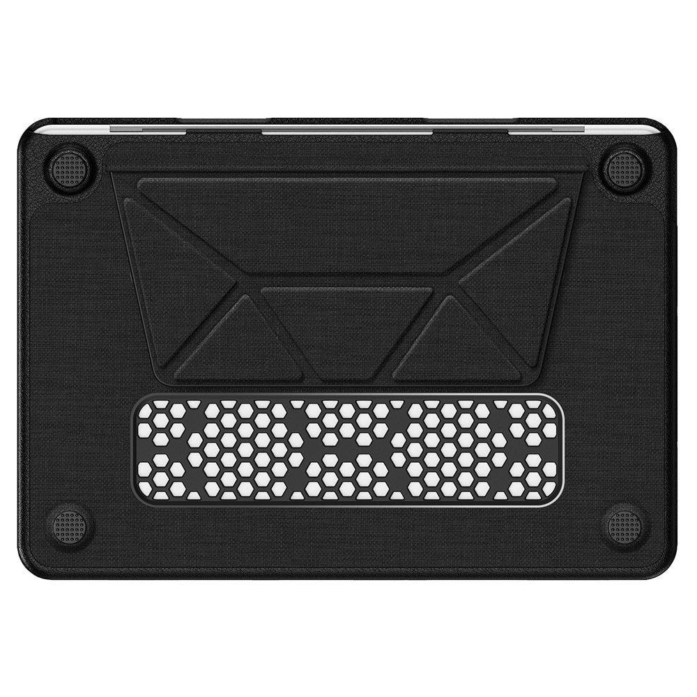 MacBook Neo 13 A18 Pro (2026) EIDERWOOD Cover - Udskæring til Logo - Foldbar Ståfunktion - Sort