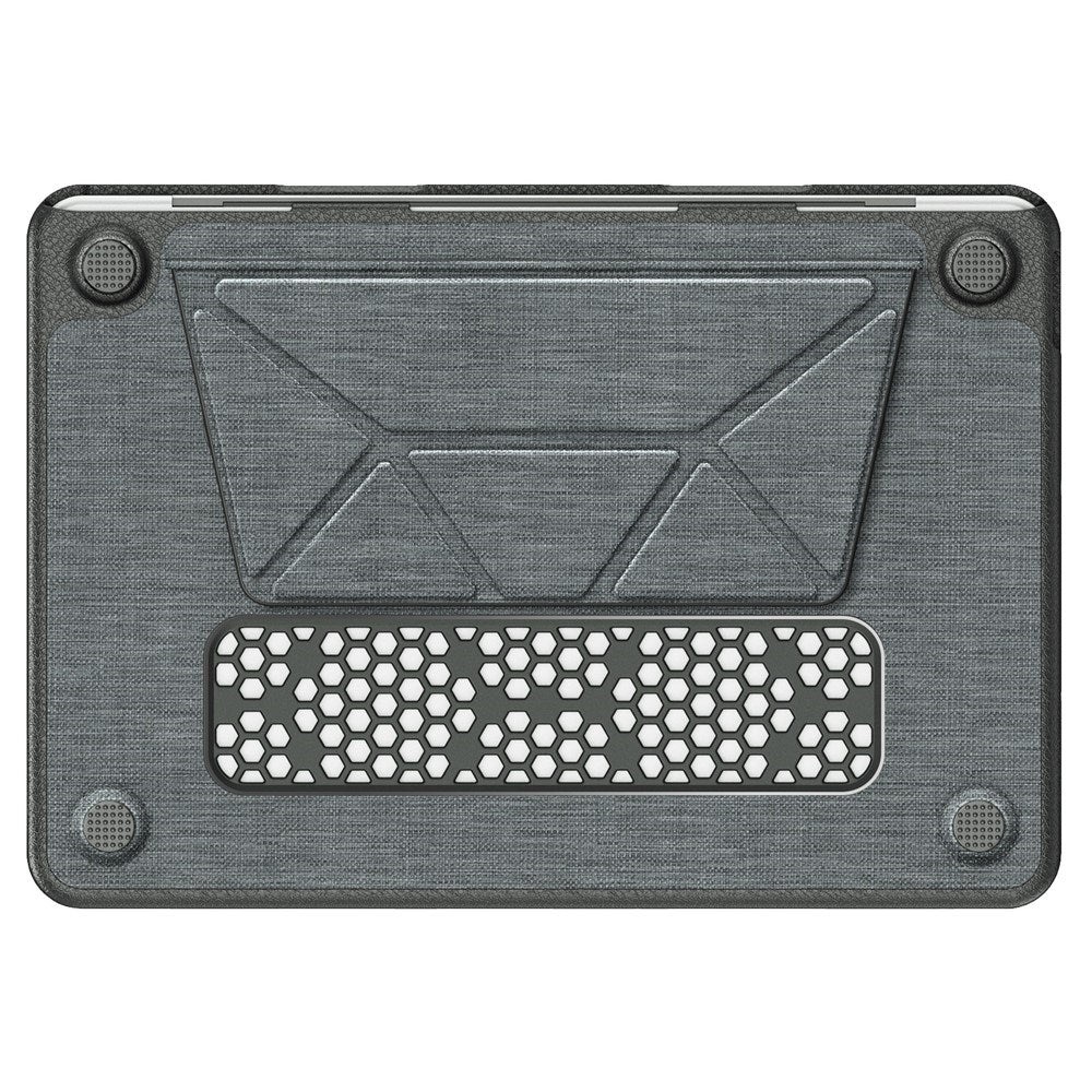 MacBook Neo 13 A18 Pro (2026) EIDERWOOD Cover - Udskæring til Logo - Foldbar Ståfunktion - Grå
