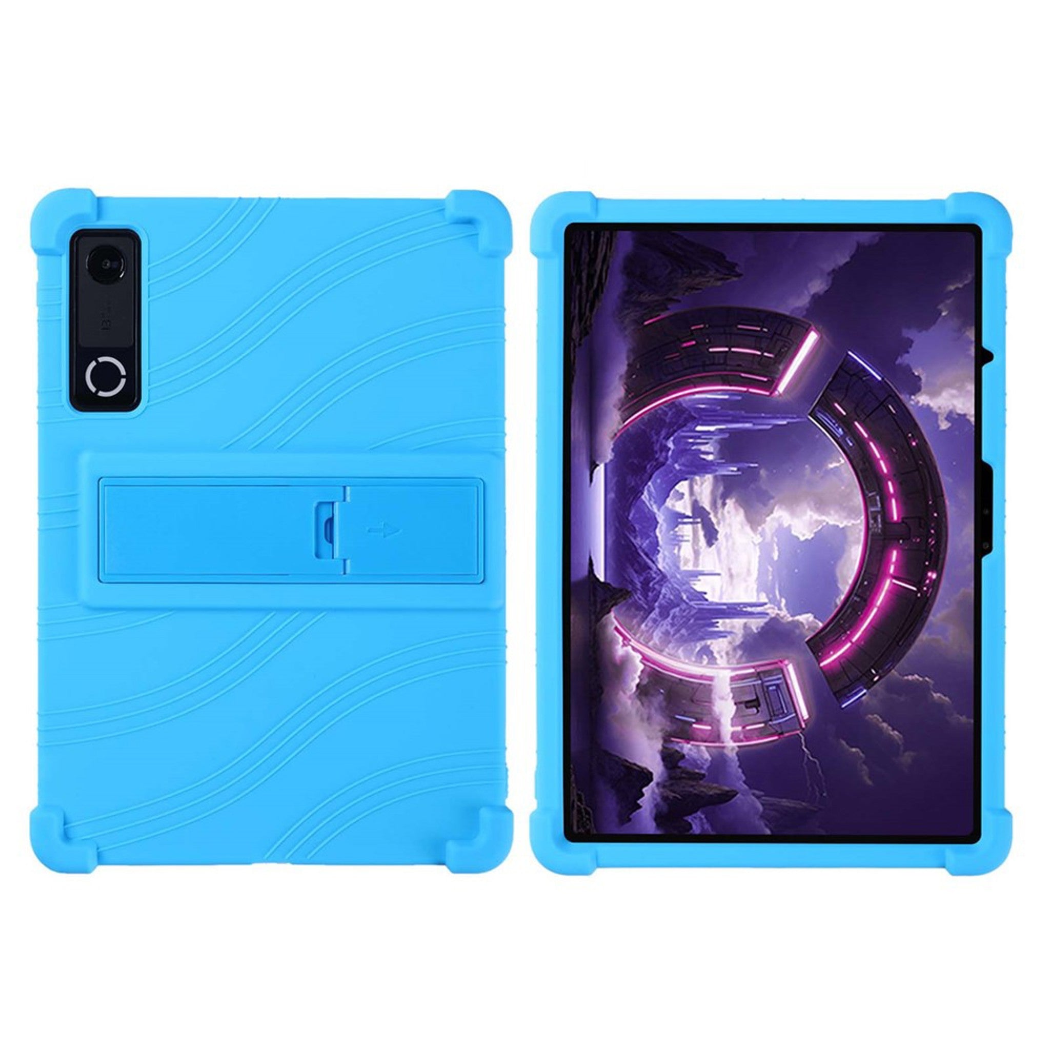 Lenovo Yoga Tab Gen 2 11.1" EIDERWOOD Håndværker Silikone Cover m. Justerbar Kickstand & Stødabsorberende Hjørner - Lyseblå