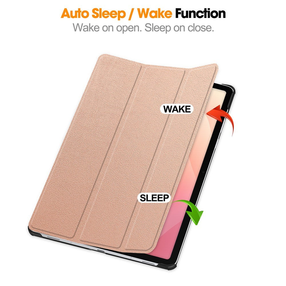 EIDERWOOD Samsung Galaxy Tab S12+ (Plus) Kunstlæder Tablet Cover m. Standerfunktion - Rose Gold