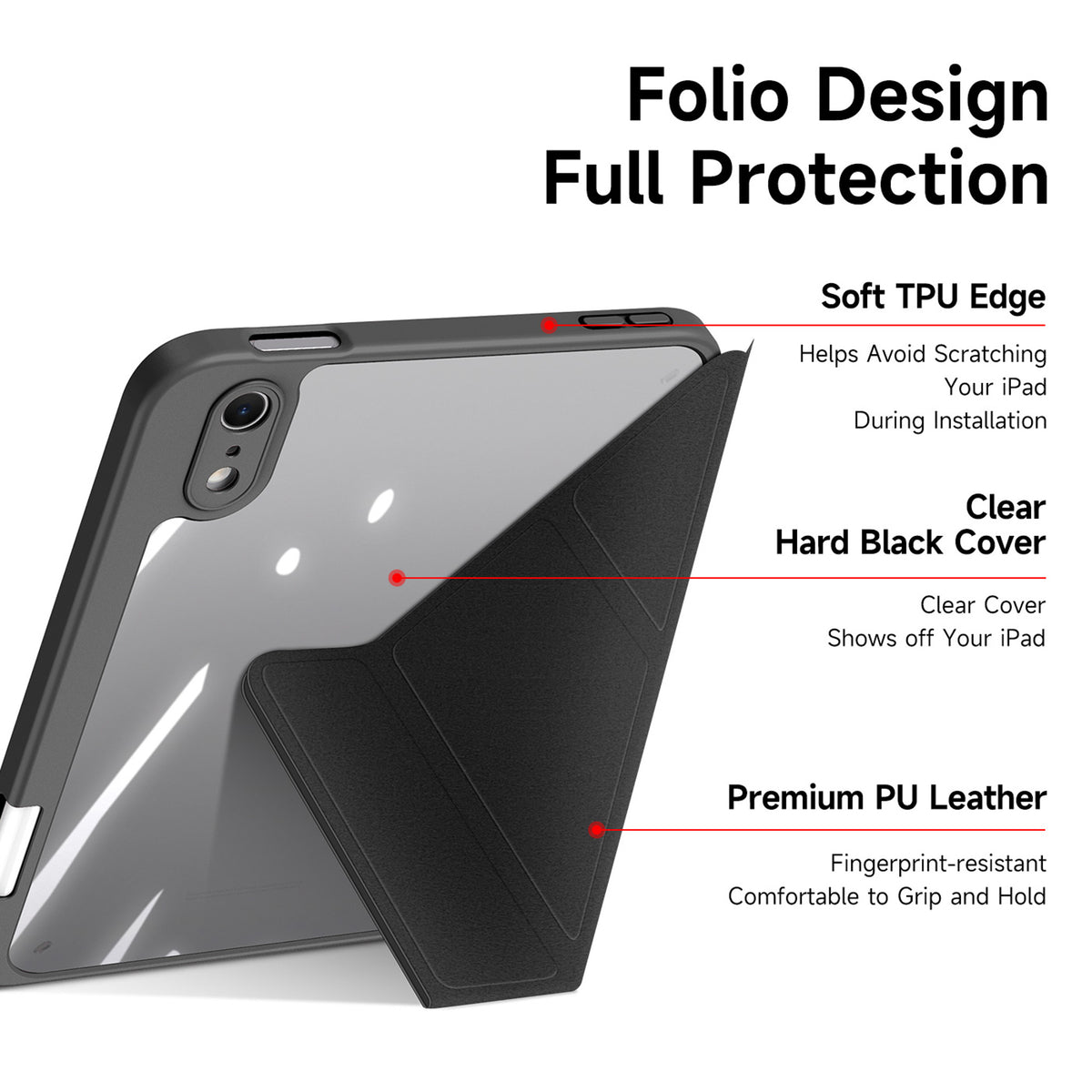 iPad Mini (2026) 8. Gen. DUX DUCIS MAGI Origami Hybrid Kunstlæder Flip Cover m. Ståfunktion - Sort
