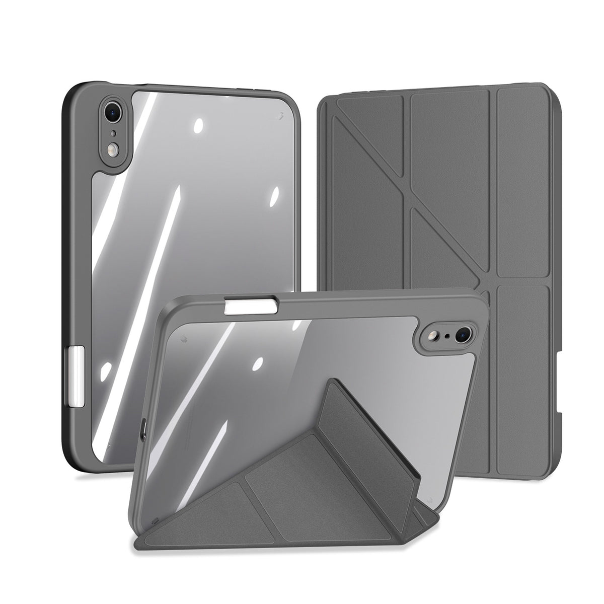 iPad Mini (2026) 8. Gen. DUX DUCIS MAGI Origami Hybrid Kunstlæder Flip Cover m. Ståfunktion - Grå