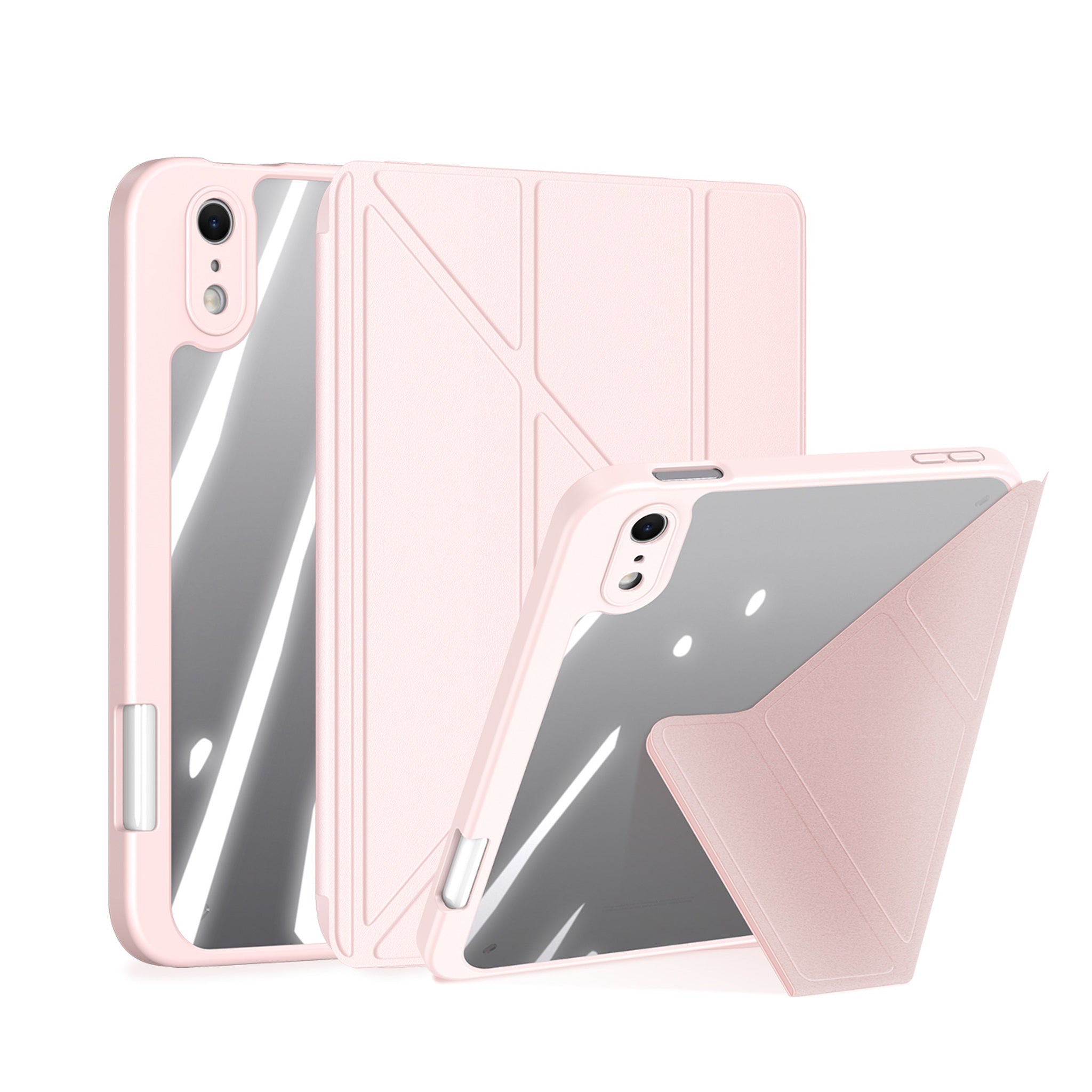 iPad Mini (2026) 8. Gen. DUX DUCIS MAGI Origami Hybrid Kunstlæder Flip Cover m. Ståfunktion - Lyserød