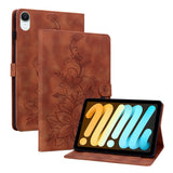 iPad Mini (2026) 8. Gen. EIDERWOOD Kunstlæder Flip Cover - Blomster Tekstureret - Brun