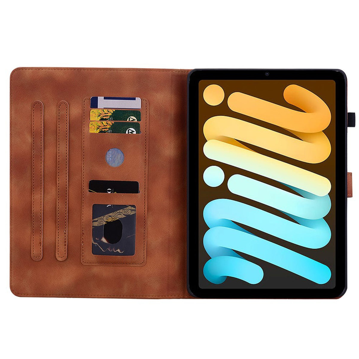 iPad Mini (2026) 8. Gen. EIDERWOOD Kunstlæder Flip Cover - Blomster Tekstureret - Brun