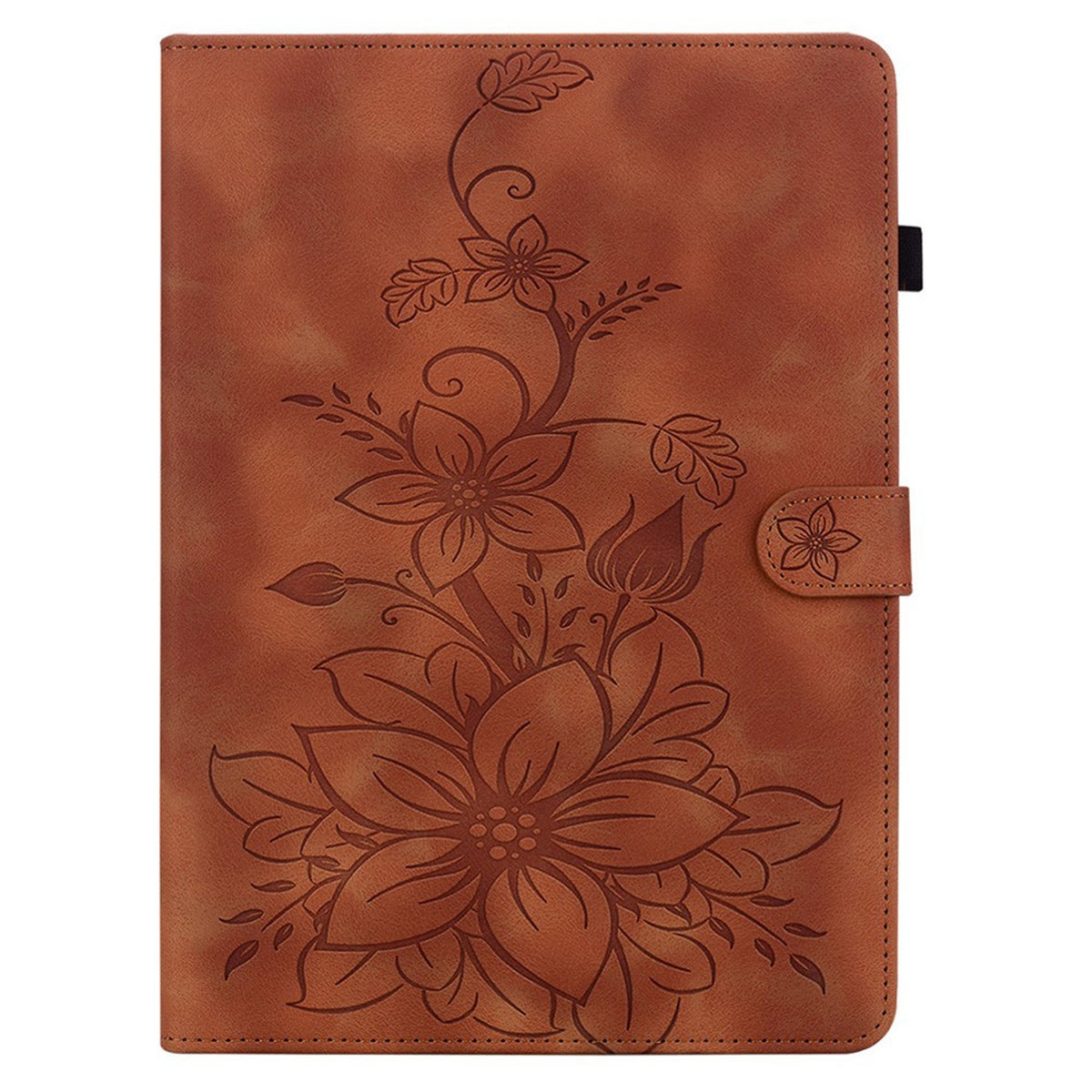 iPad Mini (2026) 8. Gen. EIDERWOOD Kunstlæder Flip Cover - Blomster Tekstureret - Brun