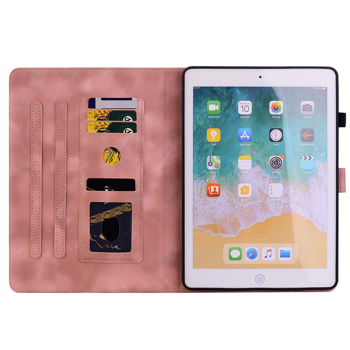 iPad Mini (2026) 8. Gen. EIDERWOOD Kunstlæder Flip Cover - Blomster Tekstureret - Lyserød