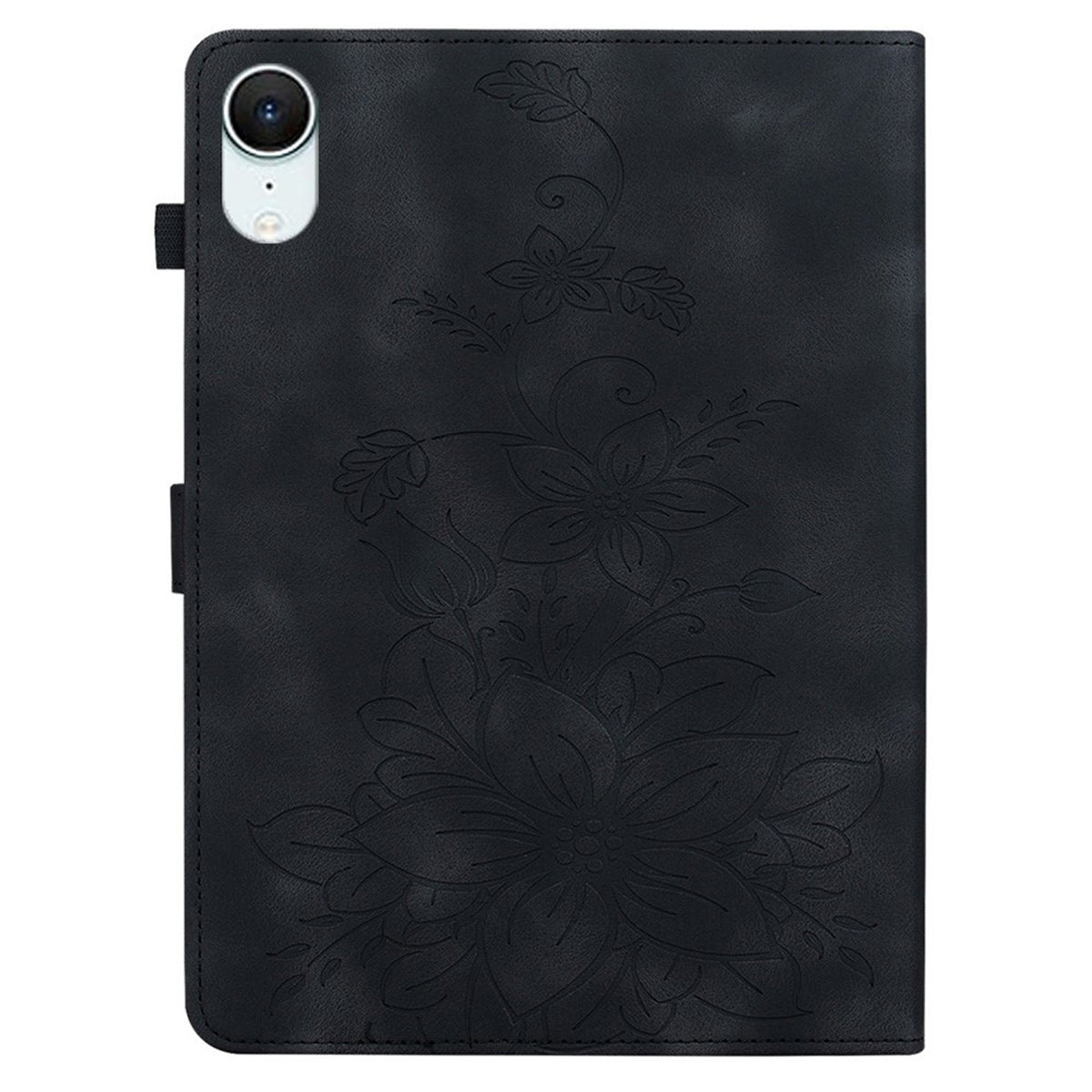 iPad Mini (2026) 8. Gen. EIDERWOOD Kunstlæder Flip Cover - Blomster Tekstureret - Sort
