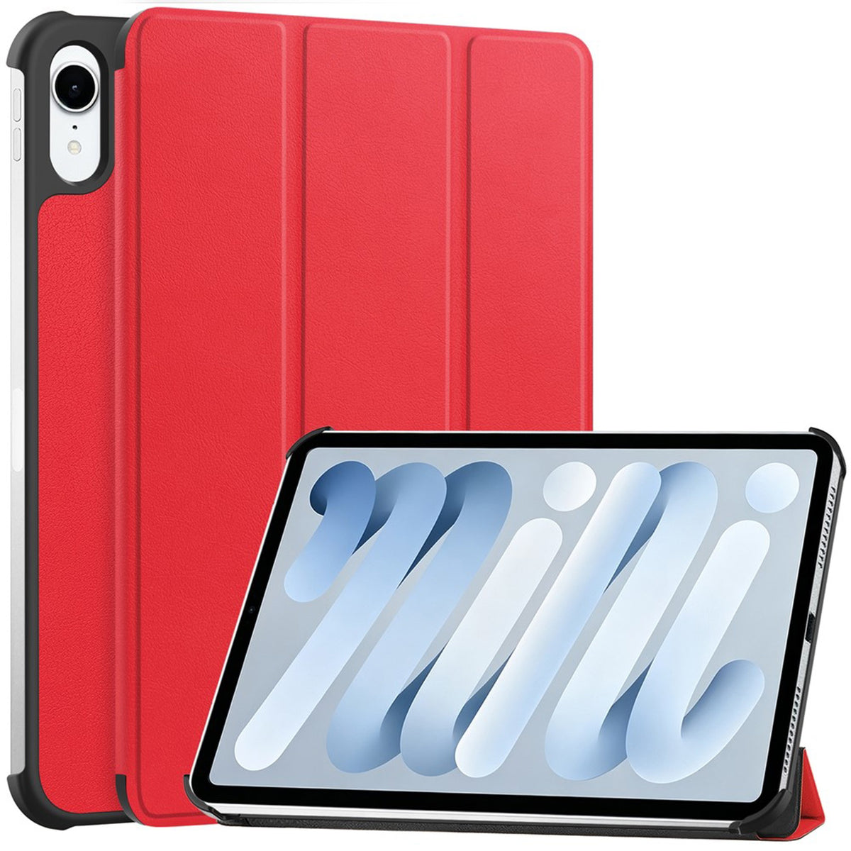 iPad Mini (2026) 8. Gen. EIDERWOOD Kunstlæder Flip Cover m. Ståfunktion - Rød