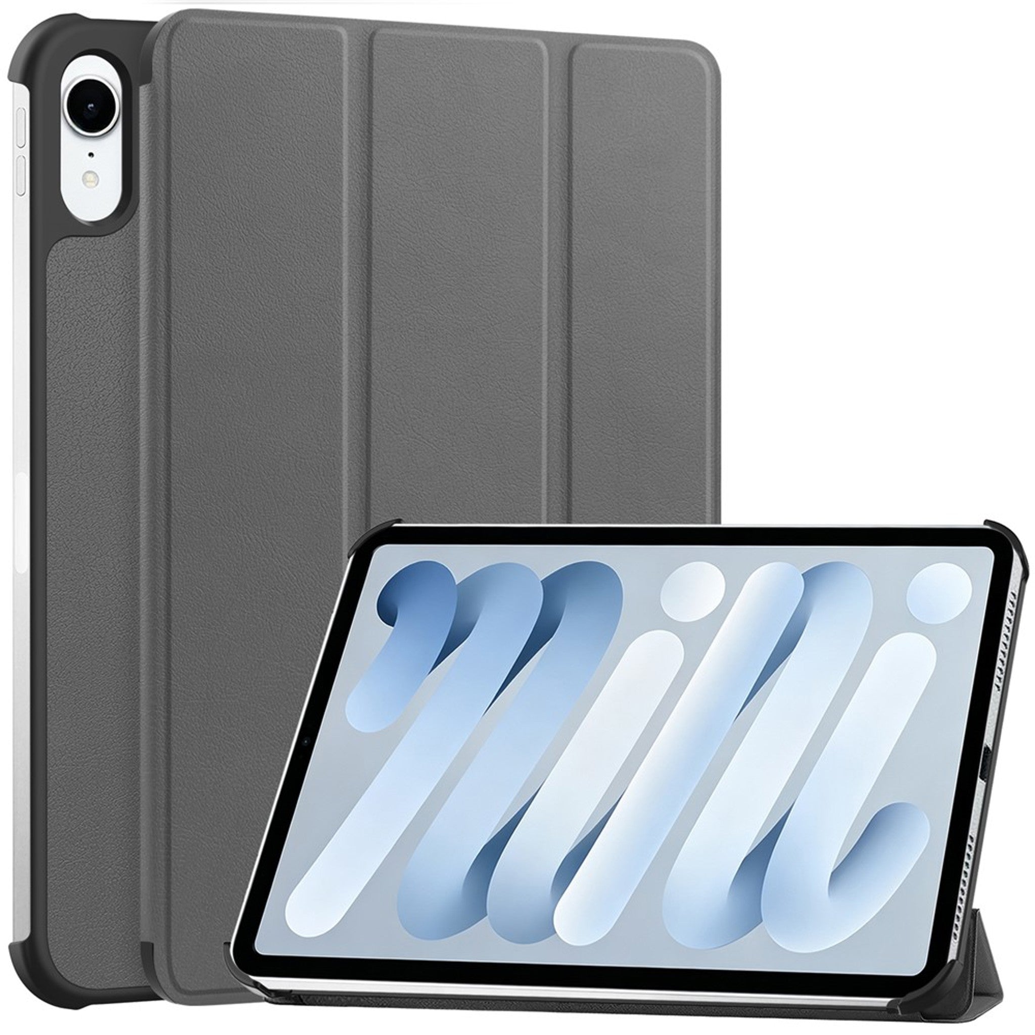iPad Mini (2026) 8. Gen. EIDERWOOD Kunstlæder Flip Cover m. Ståfunktion - Grå