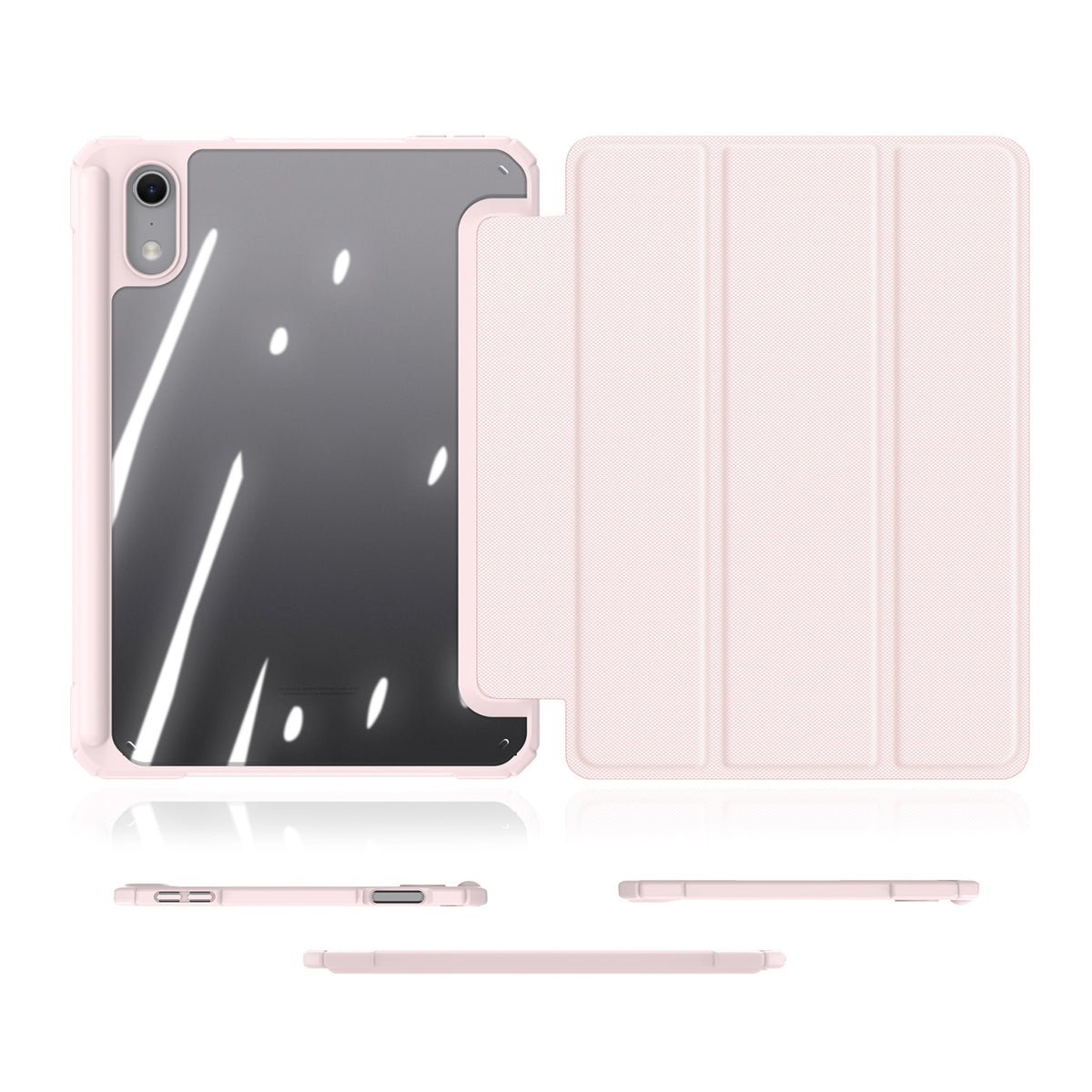 iPad Mini (2026) 8. Gen. DUX DUCIS TOBY Tri-Fold Flip Cover m. Ståfunktion - Lyserød