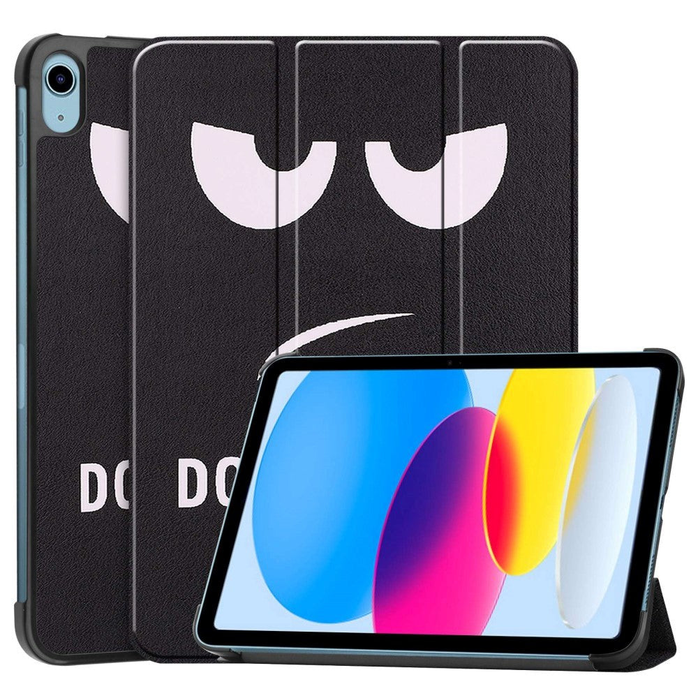 iPad 11" (2025) / iPad 10.9" (2024/2022) Læder Flip Cover m. Tri-fold Stand - "Don't Touch Me"