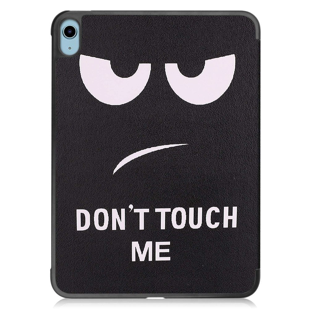 iPad 10.9" (2022) Læder Flip Cover m. Tri-fold Stand - "Don't Touch Me"