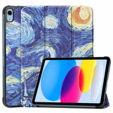 iPad 10.9" (2022) Læder Flip Cover m. Tri-fold Stand - Starry Night