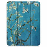 iPad 10.9" (2022) Læder Flip Cover m. Tri-fold Stand & Penholder - Hvide Blomster