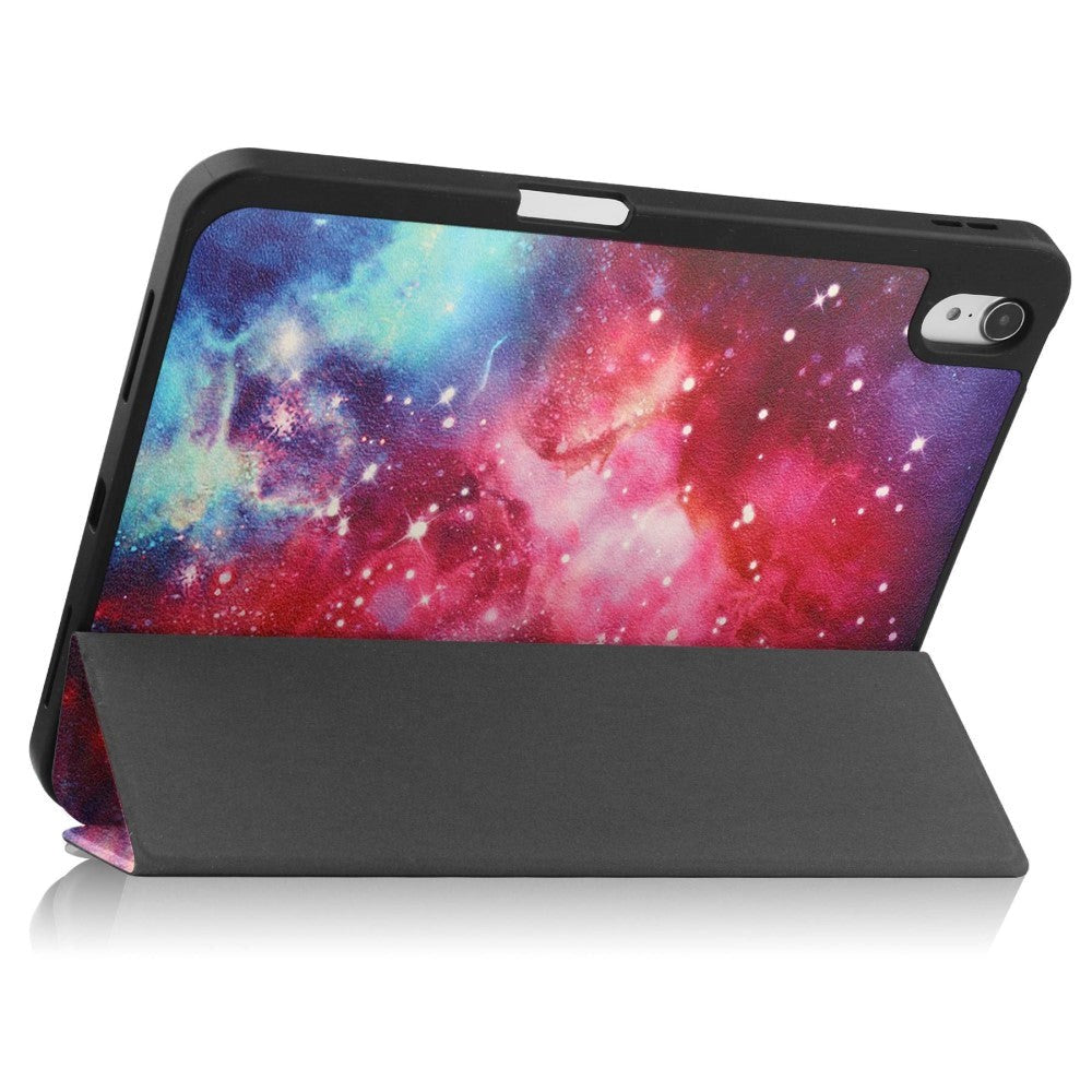 iPad 10.9" (2022) Læder Flip Cover m. Tri-fold Stand & Penholder - Galakse