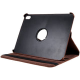 EIDERWOOD iPad 10.9" (2024/2022) Klassisk Læder Flip Cover m. 360⁰ Ståfunktion - Brun