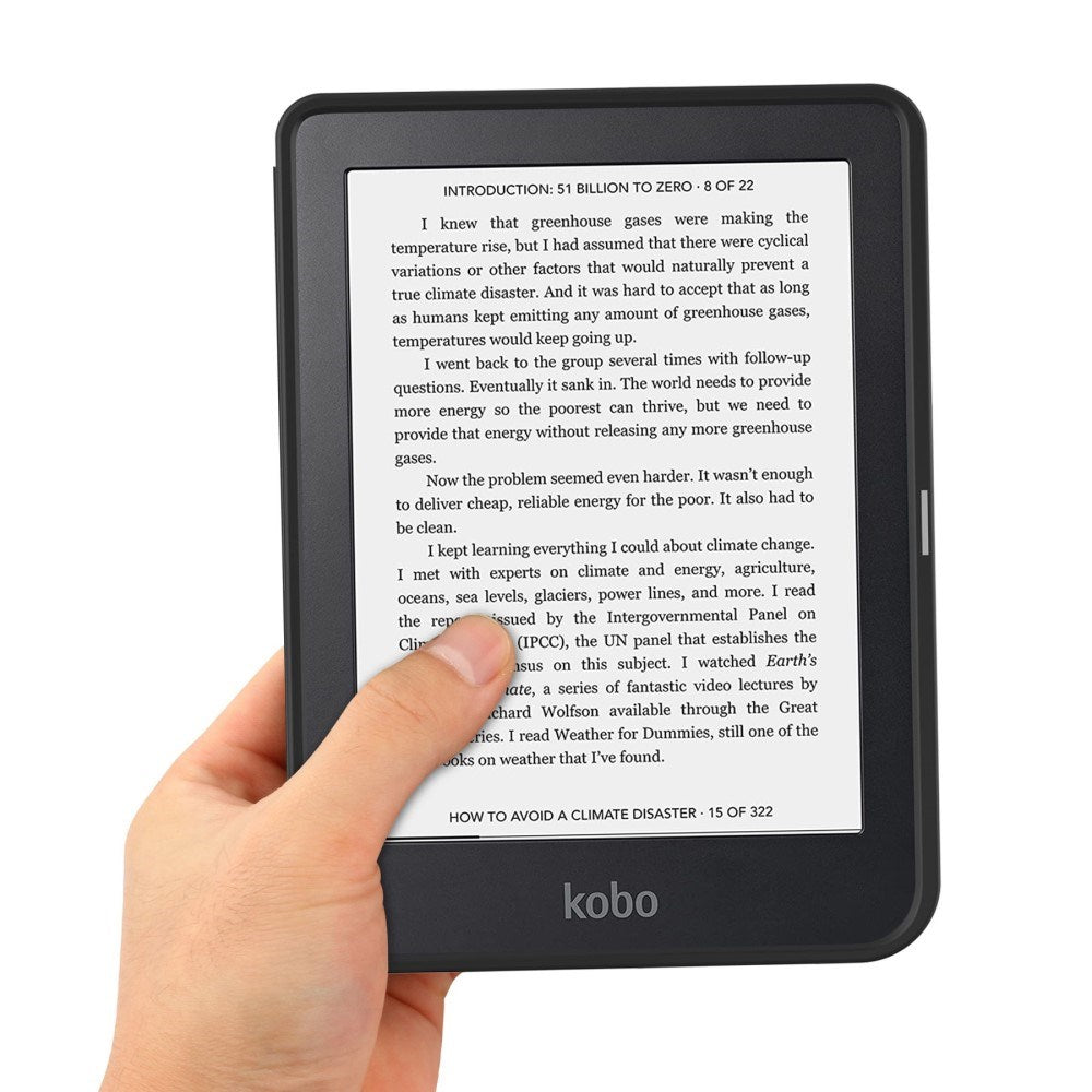 Kobo Clara 2E Kunstlæder Flip Cover - Sort