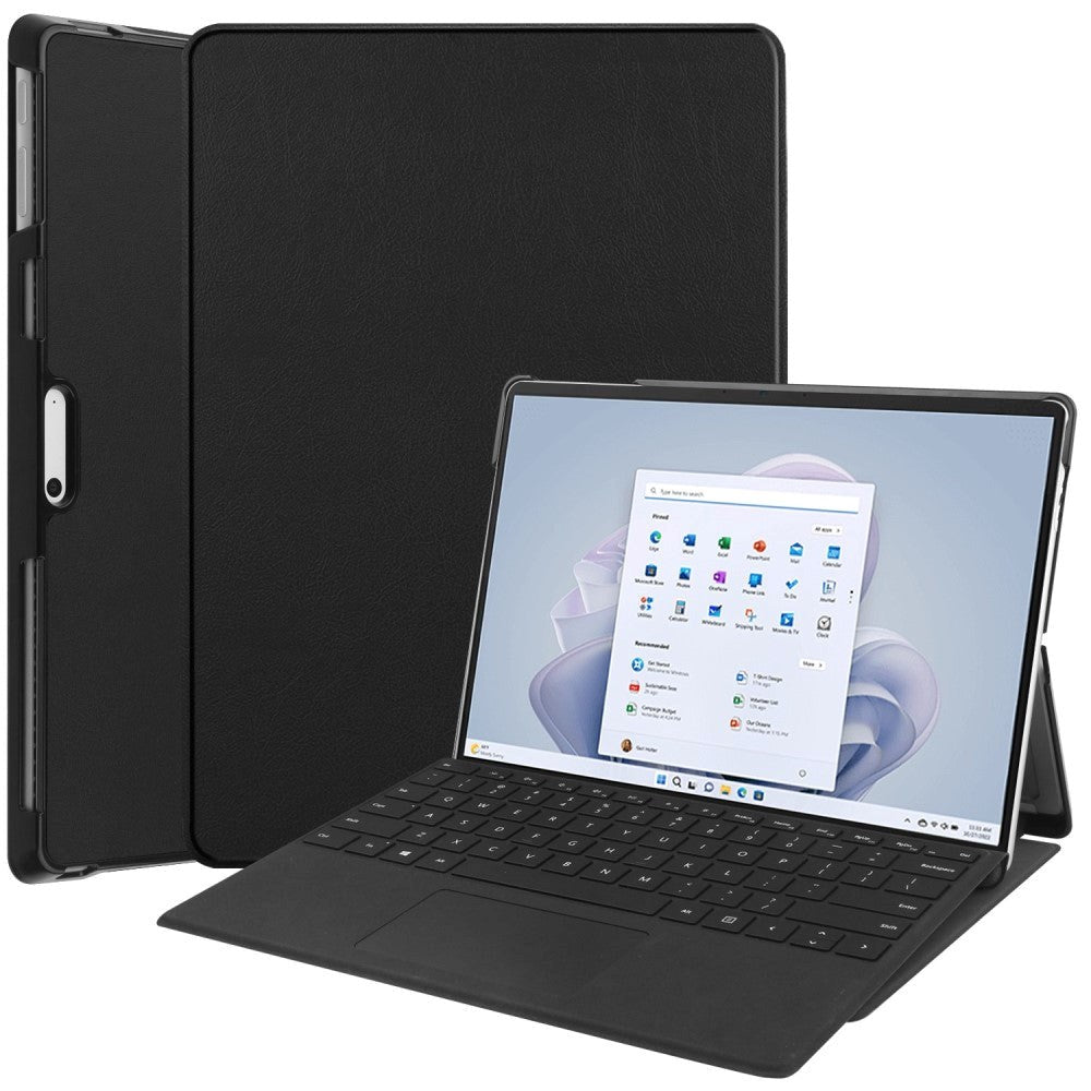 Microsoft Surface Pro 9 Læder Cover m. Stand - Sort