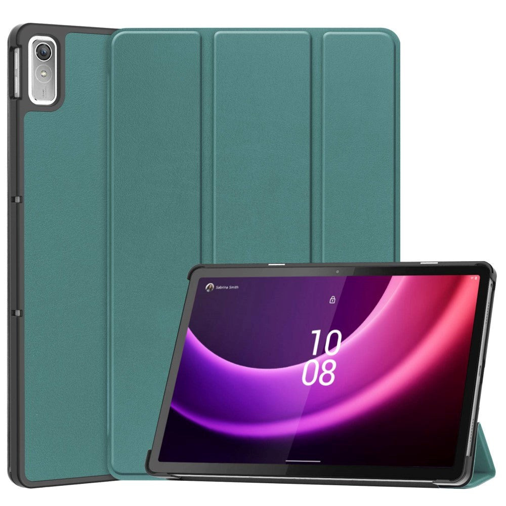 Lenovo Tab P11 Gen. 2 Tri-fold Læder Flip Cover m. Vågeblus Funktion - Grøn