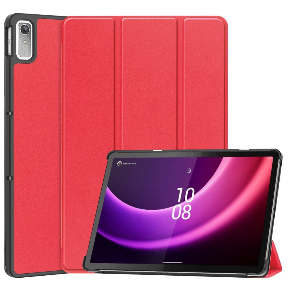 Lenovo Tab P11 Gen. 2 Tri-fold Læder Flip Cover m. Vågeblus Funktion - Rød