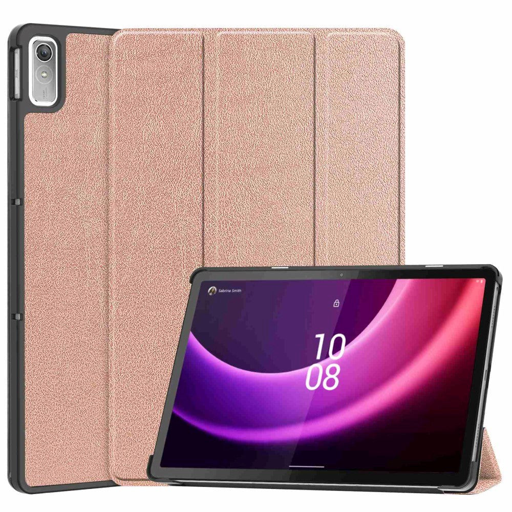 Lenovo Tab P11 Gen. 2 Tri-fold Læder Flip Cover m. Vågeblus Funktion - Rose Gold