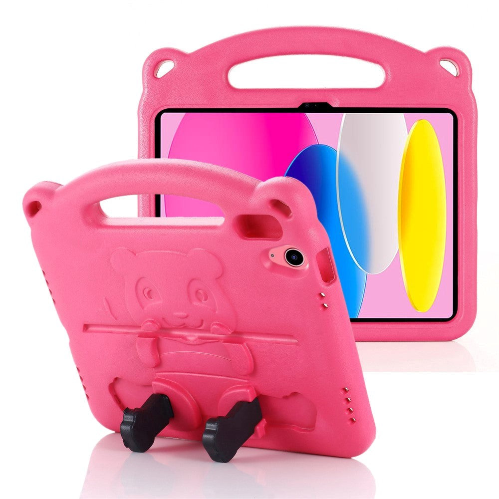 iPad 10.9" (2022) Cover til Børn - Panda Kickstand Cover - Pink