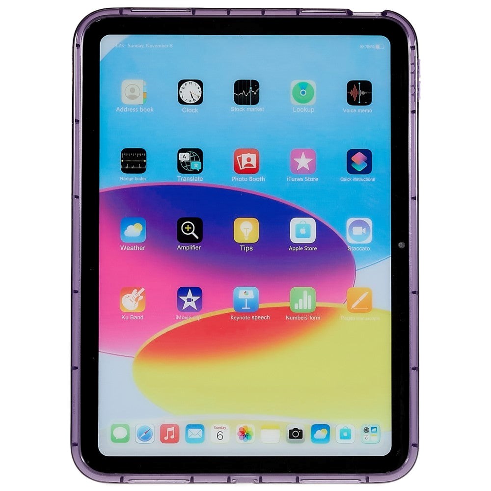 iPad 10.9" (2022) Fleksibelt Bagside Cover - Riller - Lilla